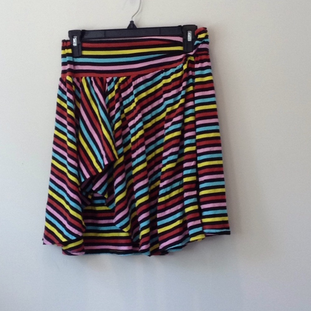 Striped multi-colored skirt.